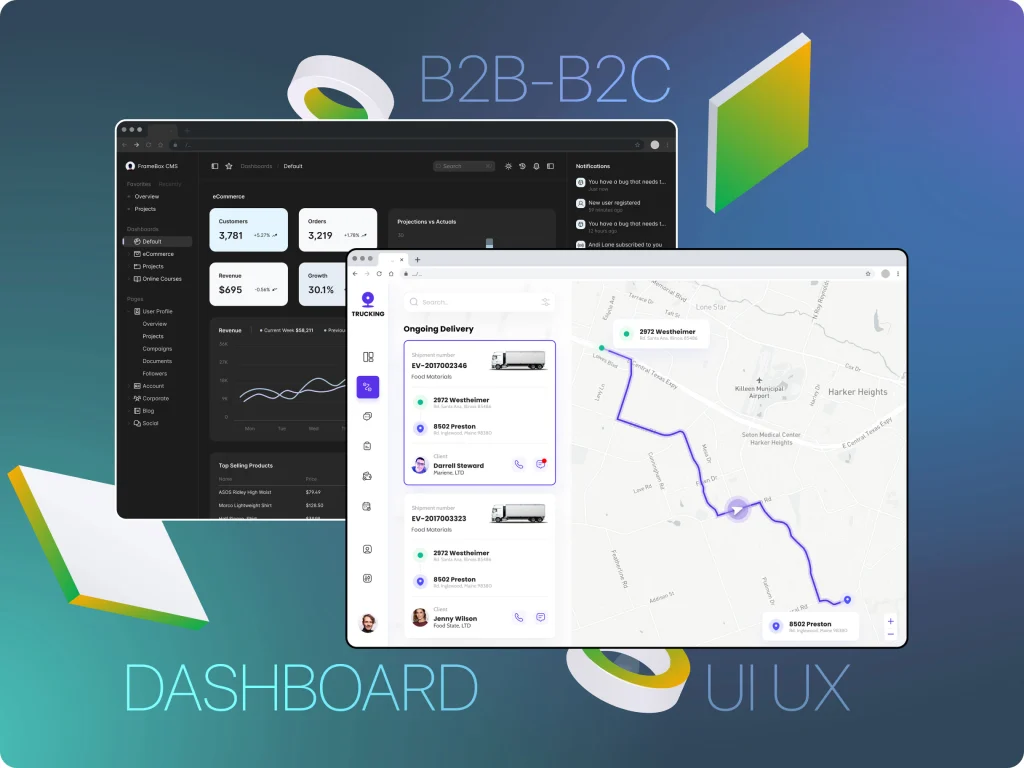Dashboard Designs for B2B B2C companies