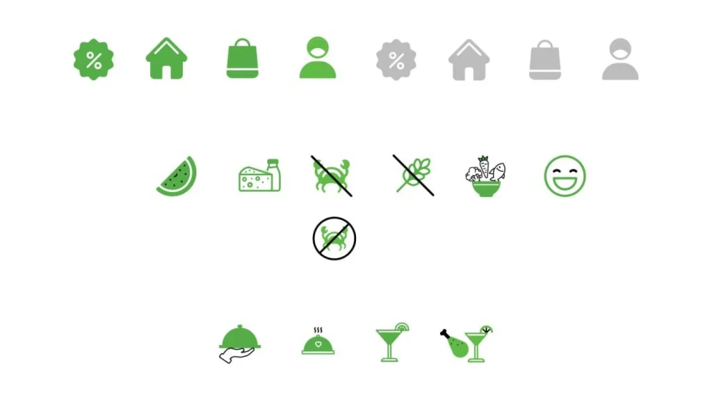 Restaurant Table Reservation App Iconography