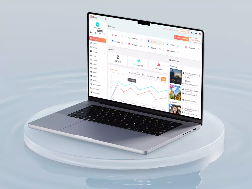 Influencers' CRM (Customer Relationship Management) dashboard