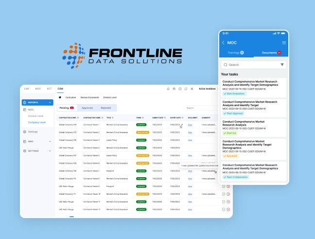 Frontline data solutions - Environment, health, and safety (EHS) software