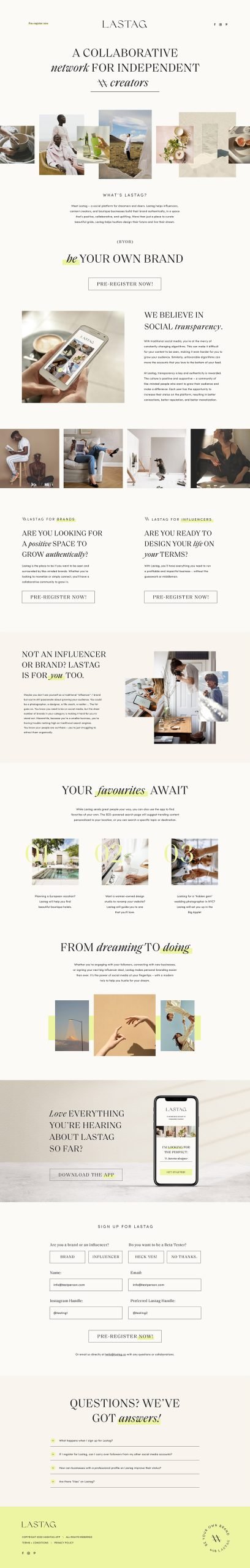 Landing page