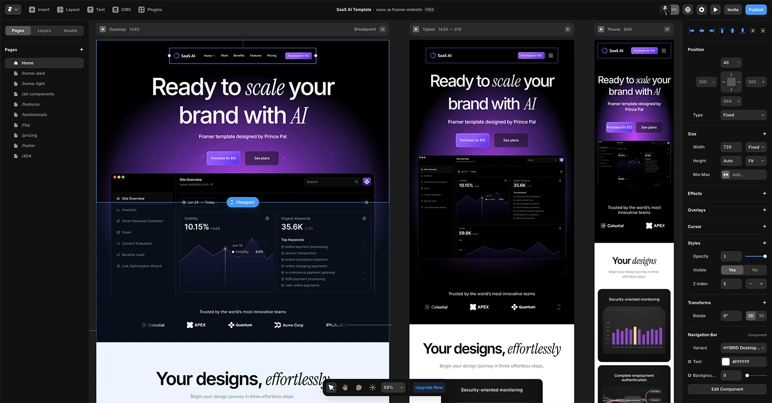 Framer Website Development
