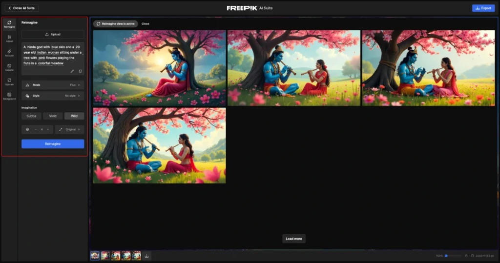 Generative AI control UI