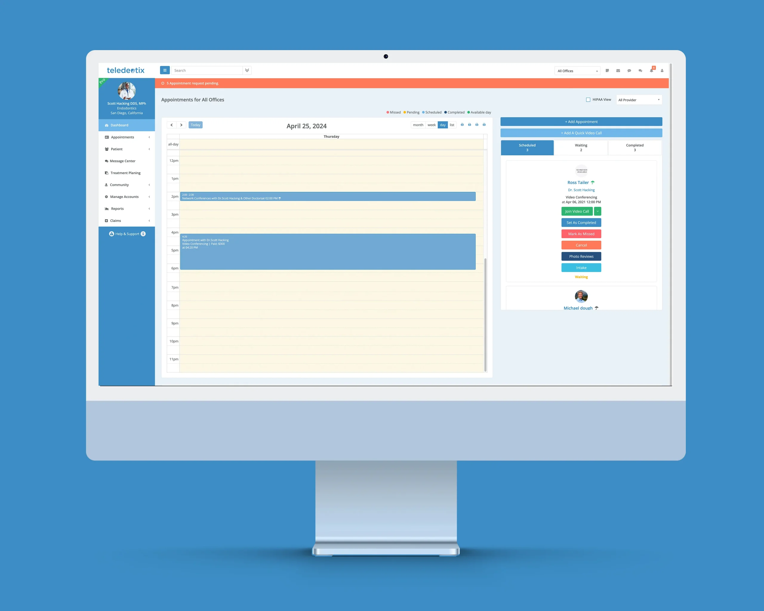 Teledentix Provider portal