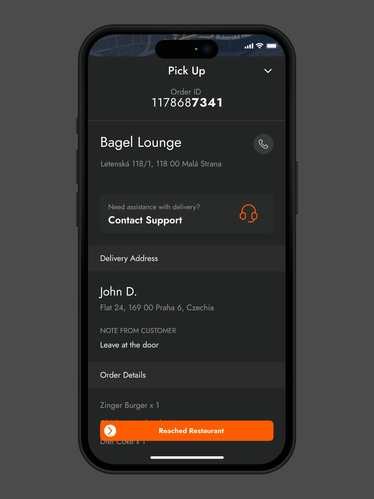 delivery guy food pick up