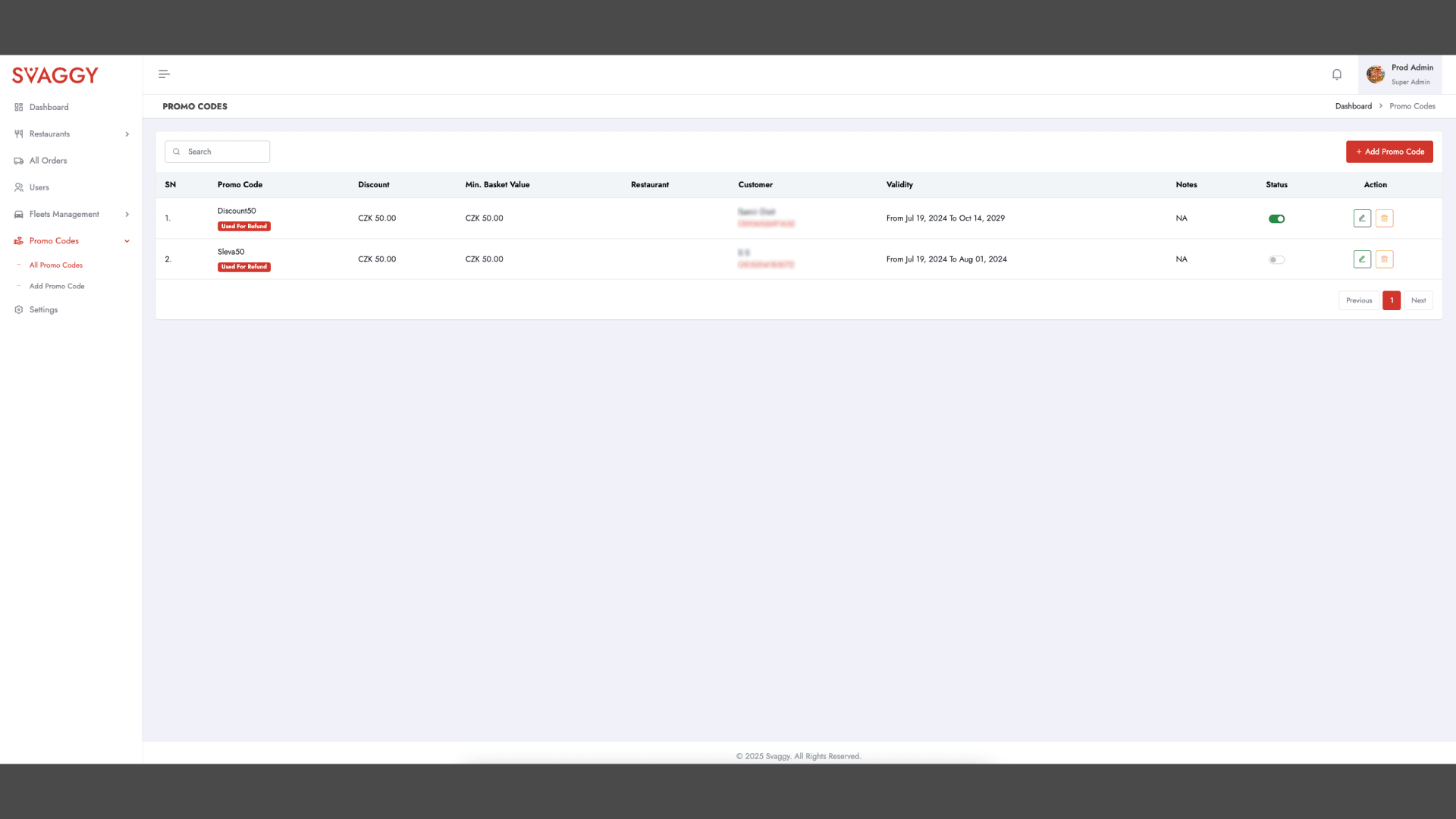 super admin promo code list